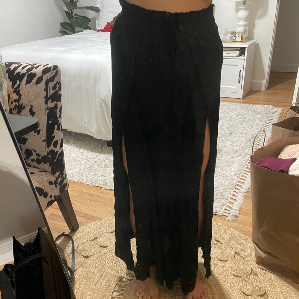 Black swim cover up skirt size small